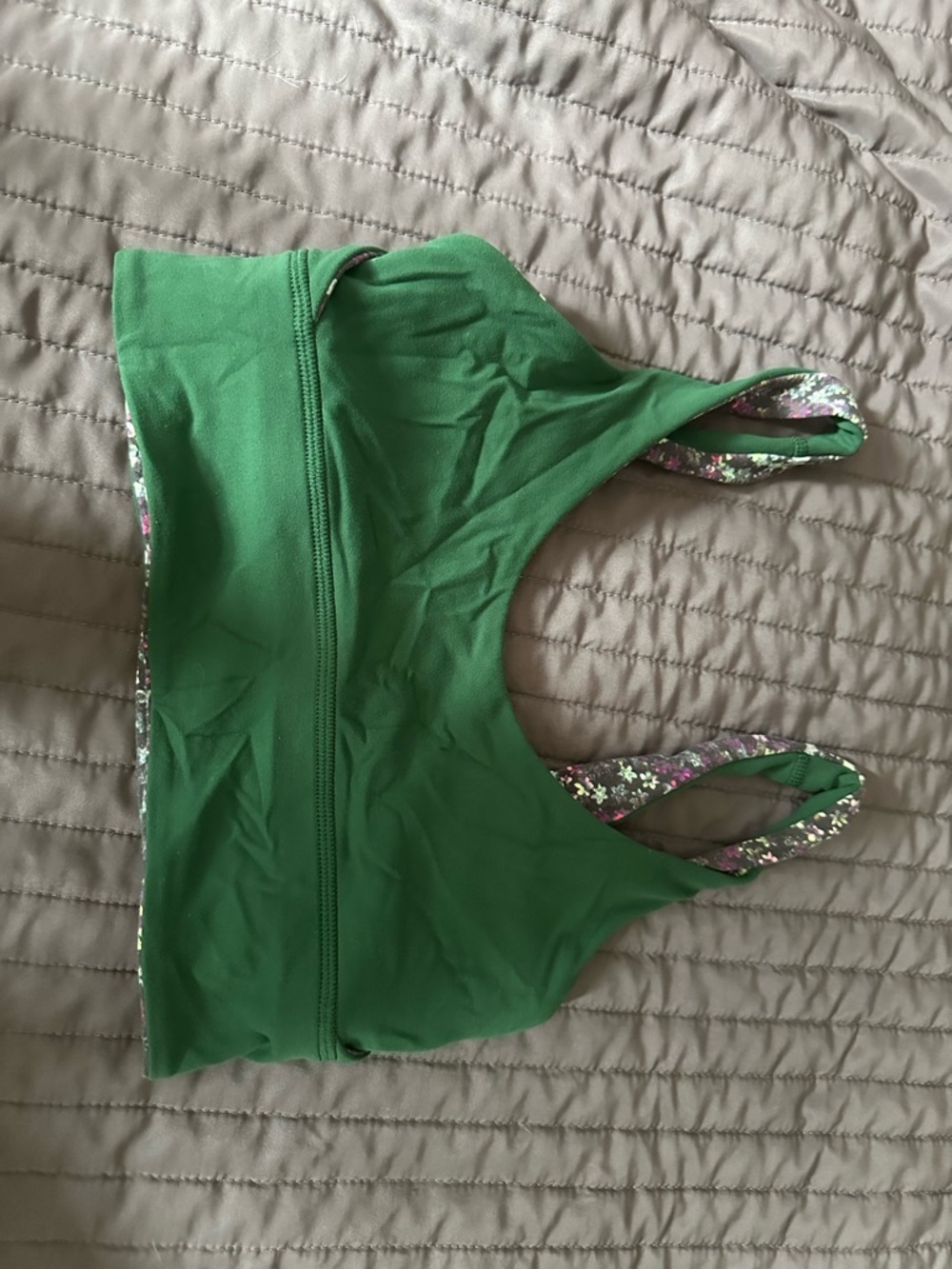 lululemon athletica Floral Print Sports Bra in Purple & Green - Picture 2 of 3